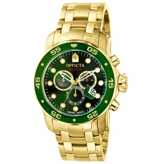 Invicta Men's 0075 Pro Diver Chronograph 18k Gold-Plated Watch