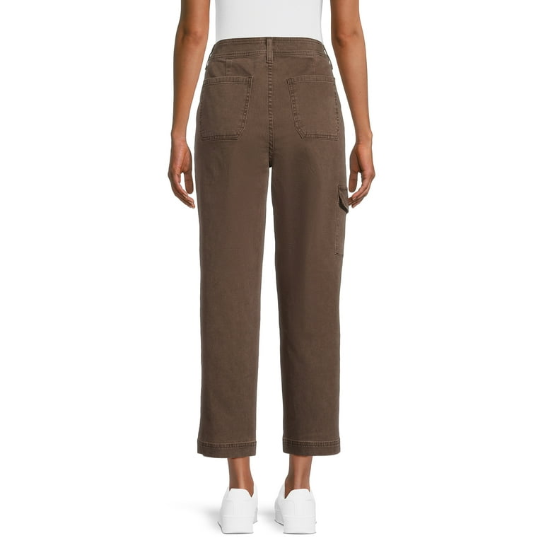 Time and Tru Women's Mid Rise Straight Utility Pants, 27 Inseam, Sizes  2-20 