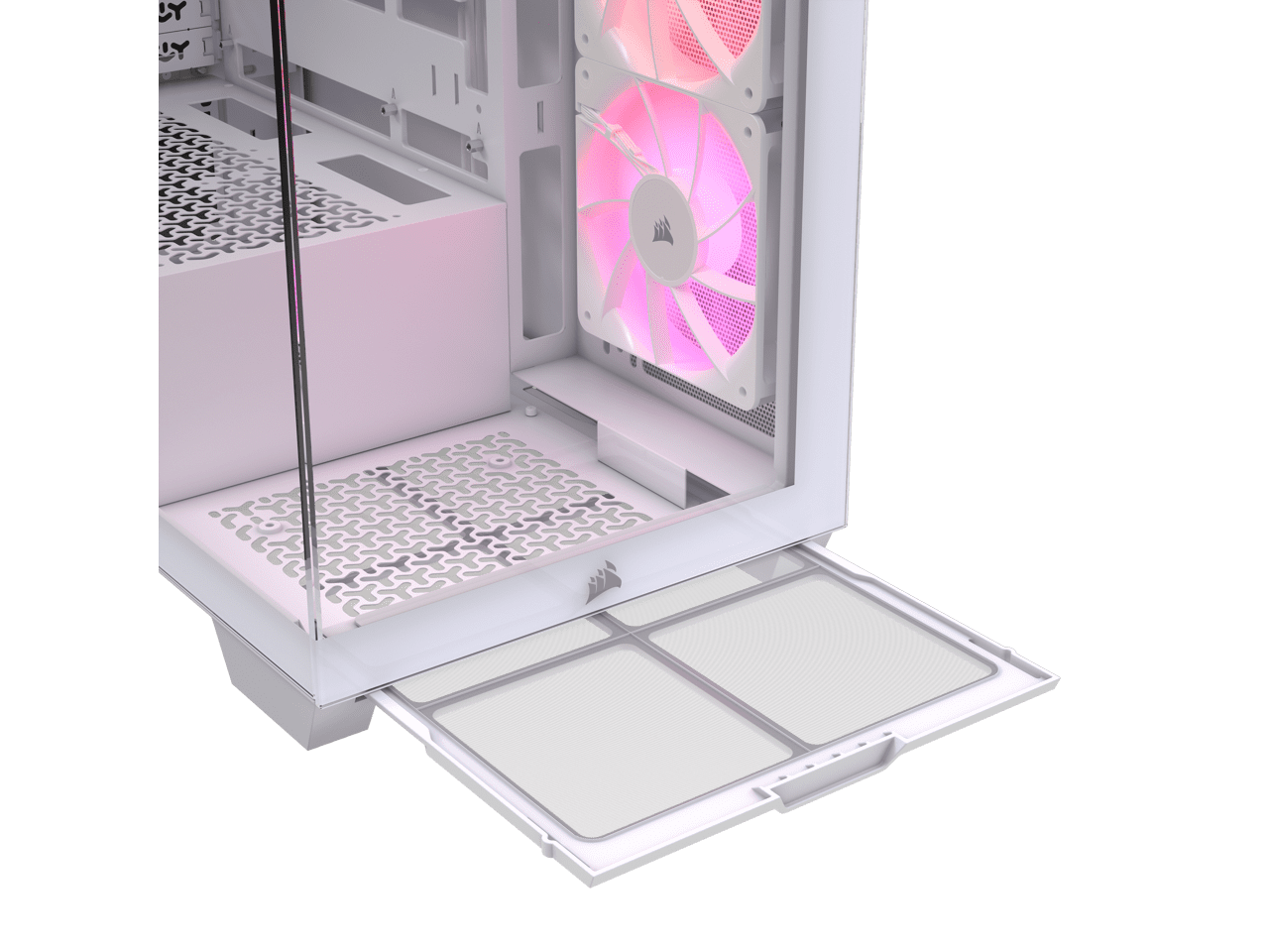 CORSAIR 3500X ARGB Tempered Glass Mid-Tower PC Case, White – 3x Pre-Installed RS120 ARGB Fans – Reverse Connection Motherboard Compatible – Fits up to 10x 120mm Fans