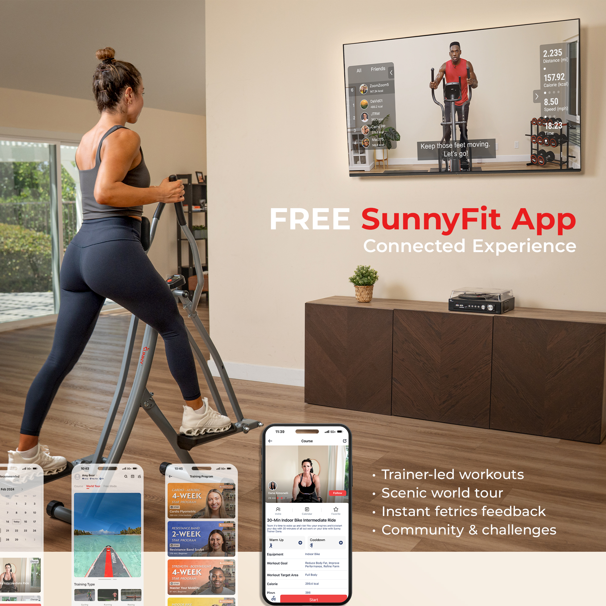 Sunny Health & Fitness Smart Air Walk Elliptical Trainer photo 7