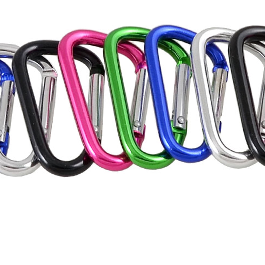 Unique Bargains Colorful Aluminum Carabiner Keychain Clip D Shaped Keyring 10pcs