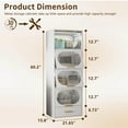 thumbnail image 4 of JHYKFG 60"H Metal Storage Cabinet, Freestanding Display Cabinet, Tall Bookcase with 4 Flip-up Doors&1 Drawer, Multipurpose Cabinet for Kitchen and Office, White,16"D x 22"W x 60"H, 4 of 10