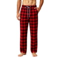 thumbnail image 4 of TKKCS Mens Buffalo Plaid Lounge Pants Relaxed Fit Straight Leg Casual Sleepwear Elastic Waist Drawstring Pajama Pants with Pockets Red XL, 4 of 7