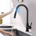 thumbnail image 3 of Induction Faucet Smart Touch Sensor Pull Out Tap Stainless Steel Rotating Sprayer for Kitchen Sink, Black, 3 of 8