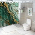 thumbnail image 7 of Shiartex Teal Turquoise Emerald Green Marble Shower Curtain for Bathroom Modern Abstract Texture Bathtub Decor Luxury Aesthetic Waterproof Polyester Fabric Set with White, 7 of 7