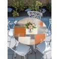 thumbnail image 6 of Burnt Orange Grey Round Fitted Tablecloth with Elastic Edge, Waterproof Table Cloth Table Cover for 36"-44" Tables, Oil Painting Modern Abstract Art Tablecloths for Dining Picnic Indoor Outdoor, 6 of 9