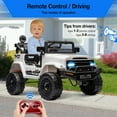 thumbnail image 2 of Camión eléctrico para niños 12V con control remoto, suspensión de resorte, luces LED, Bluetooth, 3 velocidades, 2 of 7