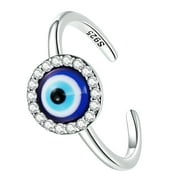 DELICIOC Demon Eye Ring Women Evil Eye Rings Accessories for Girls Turkish Eye Evil Eye Jewelry