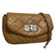 thumbnail image 4 of Bolso elegante de un solo hombro para mujer con cierre a presión, bolso acolchado de color caqui con diamantes, 4 of 8