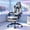 Beige+Blue, variant on Ergonomic Gaming Chair with Massage Lumbar Support and Footrest, Computer Gaming Chair Racing Style Adjustable Headrest for Adults, Pink White