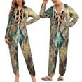 thumbnail image 2 of Animal Print Patchwork Art Unisex Adult Onesie Pajamas with Pockets for Women Men Hooded Loungewear, 2 of 8