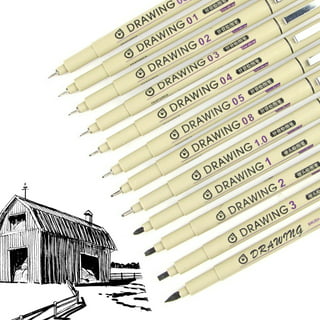 Lemical Black Fineliner Pens 10pcs Archival Ink Micro-pens Fine