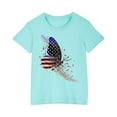 thumbnail image 5 of GERsome 4th of July Patriotic T-Shirts for Girls American Flag Short Sleeve Crewneck Tops USA Flag Stars Stripes Graphic Tee, 7-8 Years, 5 of 6