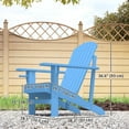 thumbnail image 3 of Outdoor Wood Adirondack Chair Patio Chaise Lounge Deck Reclined Bench Blue, 3 of 10