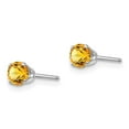 thumbnail image 2 of 14k White Gold 4mm Citrine Stud Earrings, 2 of 3