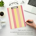 thumbnail image 3 of FORMRS Acrylic Clipboard with Low Profile Clip Standard A4 Letter Size, 12.5" x 9", Pink and Yellow Striped Pattern, 3 of 8