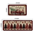 thumbnail image 6 of Sm:)e Red Black Plaid Truck Pine Tree Christmas Kitchen Rugs and Mats, 17x29Inch and 17x47 Inch, Non Slip Linen Mat Inside Washable for Porch Patio Hallway, 6 of 7