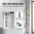 thumbnail image 6 of 42"-114" Adjustable Shower Corner Caddy Tension Pole - Rust-Proof Stainless Steel with 4 Shelves, Towel Bars & Soap Holder, 6 of 11