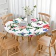 thumbnail image 3 of Pioneer Flower Floral Print Pattern Round Fitted Tablecloth with Elastic Edge,Dining Table Cover Waterproof,Outdoor Round Tablecloth for Camping,Dining,Indoor and Outdoor, 3 of 7