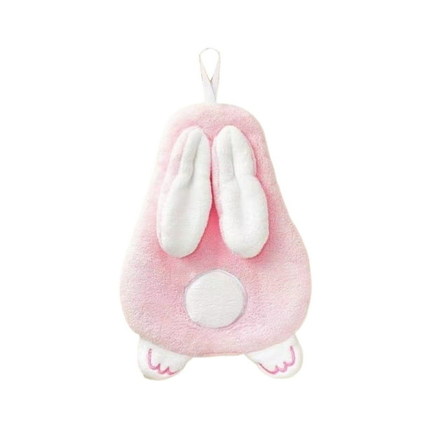 Toallas de Mano para el Baño Conejos en Forma de la Toalla de Lana Espesada, Rosa Blanco Azul Peluche Toallas Libres para el Montaje en la Pared, Altamente Absorbente Y Olor Libre