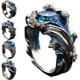 thumbnail image 1 of Fiudx Anillo de Olas Del Océano, Resina y Aleación, Símbolo de Fuerza y Flexibilidad, Elegante Diseño Inspirado En El Océano, Ideal para Uso Diario o Ocasiones Especiales, Joyería para Mujer. Incluye, 1 of 3
