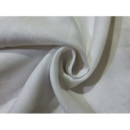 100% HEMP LINEN 44 LEA WHITE FABRIC 58" WIDE [Dyeable][12743]