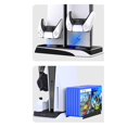 thumbnail image 1 of Estación de enfriamiento Ps5 con Rgb, soporte Ps5 con ventilador y cargador de controlador, soporte vertical Ps5 para consola Ps5 con soporte para auriculares, accesorios Ps5 para Pl, 1 of 4