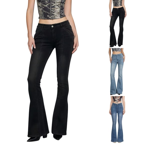 Women's High Waisted Light Wash Wide Leg Distressed Denim Jeans