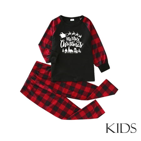 

Steady Christmas Pajamas Kids Christmas Prints Family Matching Long Sleeve Tops+Pants Set Christmas Pajamas for Family Matching Sets