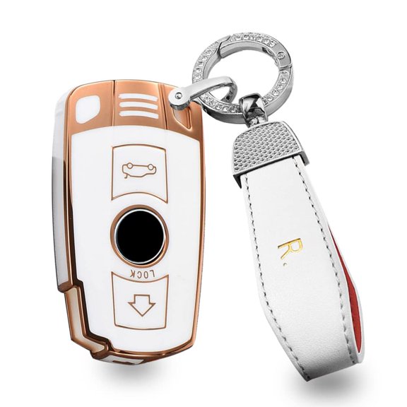 TPU Key Fob Jacket Car Key Holder Compatible with BMW 1 3 5 Series E90 E92 E93 X5 X6 Z4 E90 Anti-Scratched Key Box Glossy Key Jacket