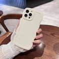 thumbnail image 4 of Phone Case for iPhone 13 Pro, Solid Color Curly Wave Frame Soft TPU Bumpers Back Phone Cover for iPhone 13 Pro (6.1 inch), Cute iPhone Case for Women Girls, White, 4 of 7