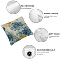 thumbnail image 4 of SHANXI Throw Pillow Covers Square Flower Leaves Light Yellow Velvet Comfortable 22x22in, 4 of 5