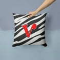 thumbnail image 2 of Carolines Treasures CJ1024-VPW1414 Letter V Initial Monogram - Zebra Red Fabric Decorative Pillow, 14Hx14W, multicolor, 2 of 4