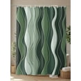 thumbnail image 4 of Fsddascl Green Ombre Shower Curtain Set - 54" x 78" Washable Bathtub Curtain with 12 Hooks, Abstract Art Moire Ocean Waves Waterproof Fabric Stall Shower Curtains for Bathroom/Bathtub Décor, 4 of 6