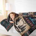 thumbnail image 3 of Manfei Safari Beer Moose King Size Comforter Sets,Retro Aztec Geometric Bedding Comforter Set,Country Farmhouse Lodge Bedding Set For Kids Boy,Super Cozy Room Decor Reversible,3-Piece, 3 of 7