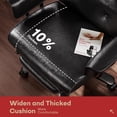 thumbnail image 6 of Big and Tall Executive Office Chair with Wheels – 400LBS Heavy Duty, Reclining with Adjustable Footrest, Vintage Button Tufted Leather Style in Black, 6 of 9