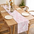 thumbnail image 3 of Table Runner 70 Inches Long for Kitchen Dining, Pink Geometric Dresser Scarf Farmhouse, Dining Table Decorations for Wedding/Parties, Morocco Modern Simple Abstract Aesthetic 13 x 70 In, 3 of 8