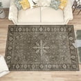thumbnail image 4 of 5x7 Washable Area Rug Non-Slip Low Profile Vintage Distressed Oriental Rug for Living Room, Bedroom, Dining Room, Office, Brown, 4 of 13