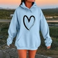 thumbnail image 2 of WZXFASHION Chandail à Capuchon pour Femmes à Imprimé d'Amour Simple, Mode, Ample, Décontracté, Chandail à Capuchon avec Poche, Rabais de 50 % Liquidation, Chandail à Col Roulé, 2 of 4