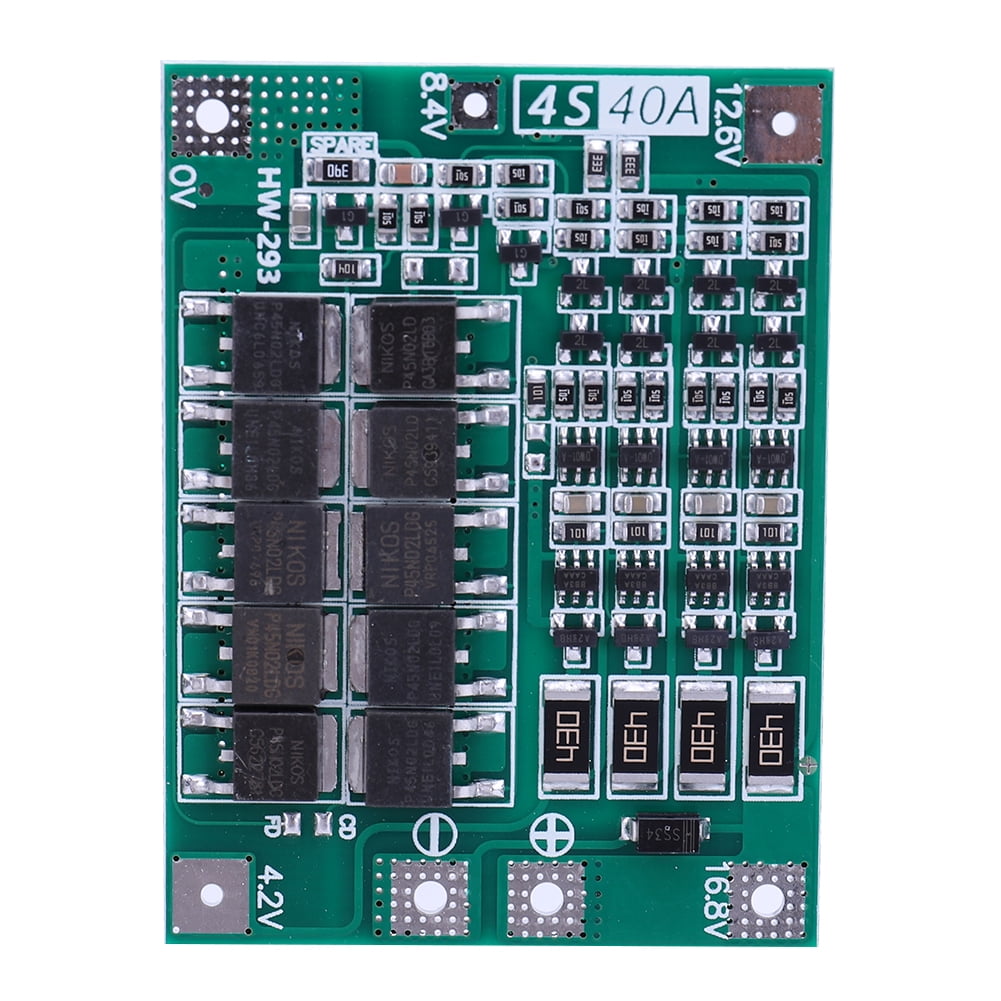 Fasizi Placa BMS 4S 16.8V 40A Para Baterías Li-Ion 18650 – Protector Con Equilibrador, Ideal Para Taladros Y Motores De Alta Potencia