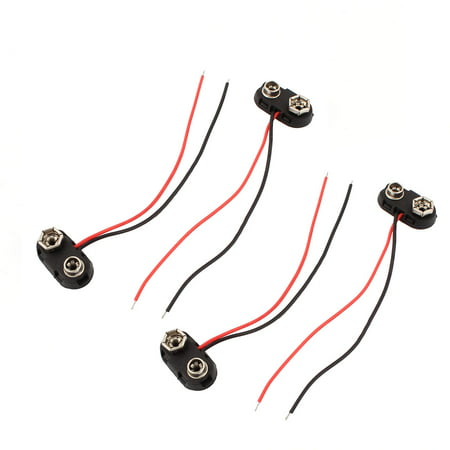 4Pcs Wire Leaded 9V Battery Clip Connectors Cell Holder Buckle for RC