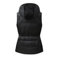 thumbnail image 5 of Olyvenn Women's Plus Drawstring Solid Color Vest Coat Pocket Zipper Hooded Jacket Sleeveless Hooded Casual Female Outwear Black L, 5 of 9