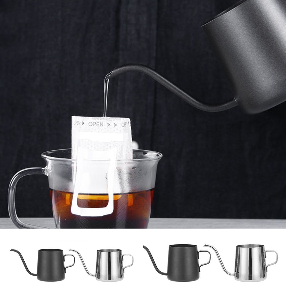 Bouilloire à Café En Acier Inox 304 - Bec Col De Cygne, Poignée Ergonomique - 250 Ou 350 Ml, Noir/Argent - 4