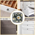 thumbnail image 6 of 4 Pcs Cabinet Handle Drawer Pulls Watercolor Daisies Knobs with Screws Square Furniture Office Cabinet Knob Decoration, 6 of 7