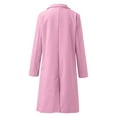 thumbnail image 6 of Baberdicy Women's Coat Women's Faux Wool Thin Coat Jacket Trench Long Jacket Ladies Slim Long Elegant Soft Warm Outwear Casual Solid Coat Fleece Jacket Pink, 6 of 8
