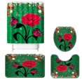 thumbnail image 2 of Juego de alfombrillas de baño con flores navideñas, cuatro alfombrillas combinadas, 2 of 5