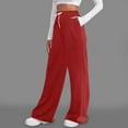 thumbnail image 4 of Women's Casual Solid Color Lace Up Straight Leg Sports Slacks2, 4 of 6