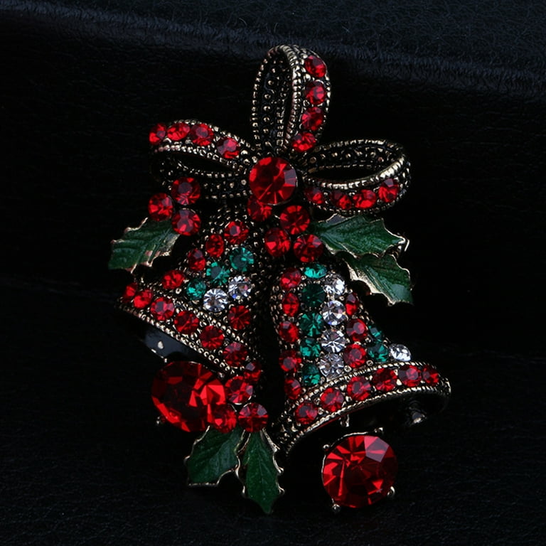 2 Pieces Christmas Brooch, Rhinestone Pins Badges For Women Girls