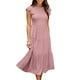 thumbnail image 3 of VISgogo Vestido de verano de color sólido para mujer, cuello redondo, manga corta con mosca, falda plisada en el pecho, falda para pastel VISgogo  moda, 3 of 6