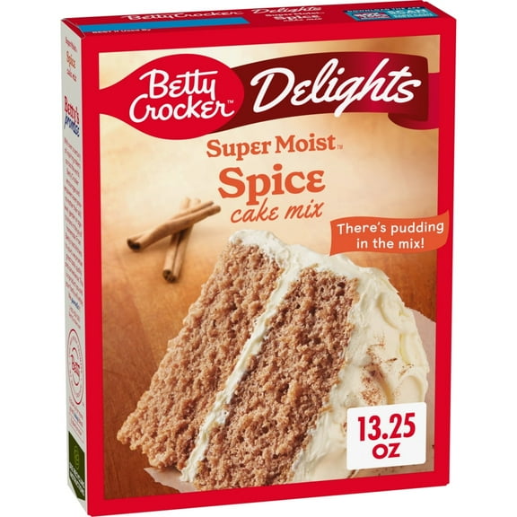 Betty Crocker Delights Super Moist Spice Cake Mix, 13.25 oz pack of 2